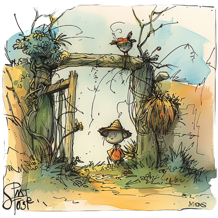 Un portail il y a un lutin pour nous accueillir